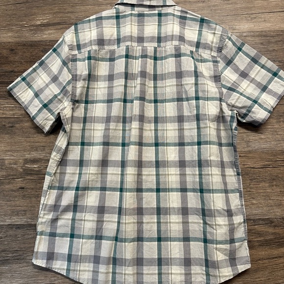 Prana Casual Button Down Shirt Gray and Green - Picture 2 of 4